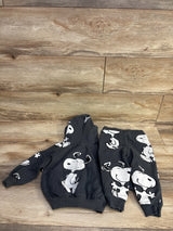 Peanuts 2pc Snoopy Pull Over Hoodie & Jogger Set Grey sz 18m
