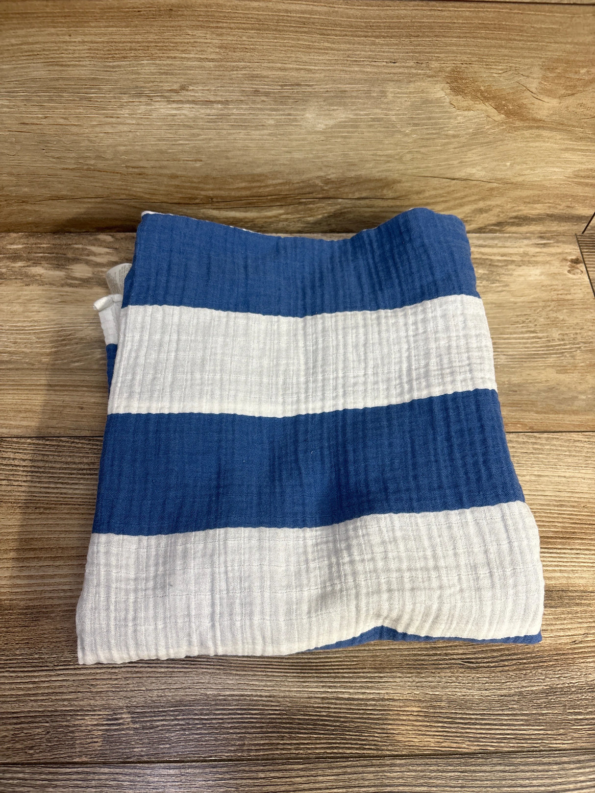 Cloud Island Muslin Swaddle Blanket, Blue Stripes