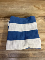 Cloud Island Muslin Swaddle Blanket, Blue Stripes