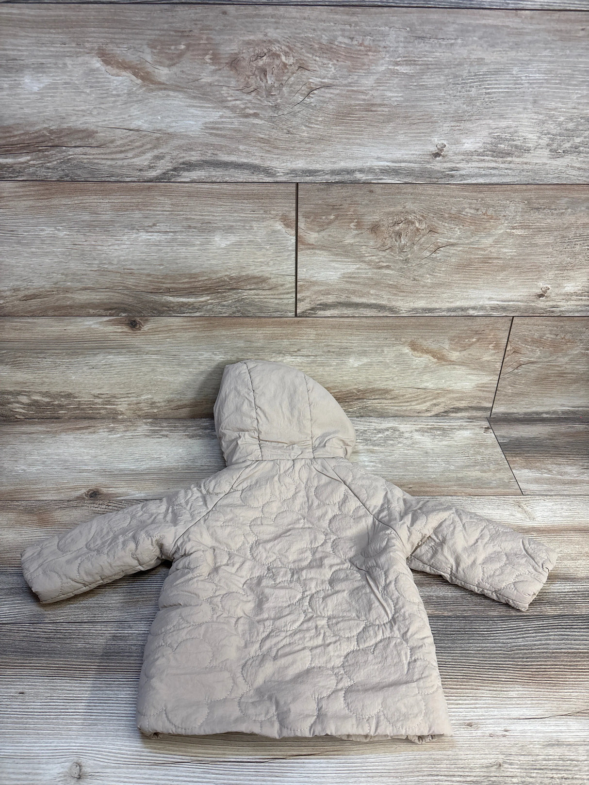 Starting Out Sherpa Lined Floral Puffer Coat Beige sz 12m