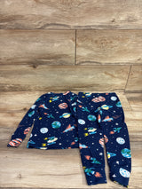 Saint Eve 2pc Waffle Knit Space Pajama Set Navy sz 4T