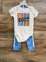 NEW Contact 3pc Bodysuit, Pants, & Hat Set White sz 6-9m