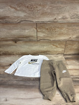 Nike 2pc Long Sleeve Shirt & Joggers Set White sz 18m
