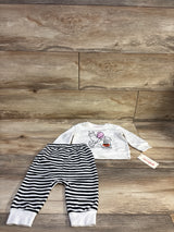 NEW Cat & Jack 2pc Halloween Dog & Cat Trick-Or-Treating Sweatshirt & Jogger Set White sz 3-6m