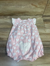 Carter's Ruffle Shortie Hear Romper Pink sz 9m