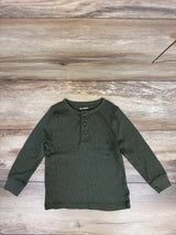 Old Navy Long Sleeve Waffle Knit Henley Shirt Green sz 4T