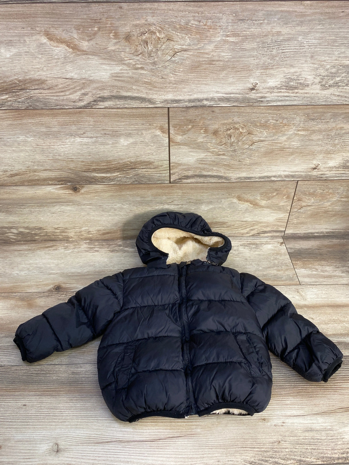 Nuan Nuan Plush Lined Puffer Coat Black sz 12-18m