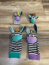 BOKZAZN Baby Wrist Rattle Socks and Foot Finder Set 4pk sz 0-12m