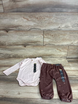 NEW Modern Moments 2pc Ribbed Bodysuit & Pants Set Pink sz 18m