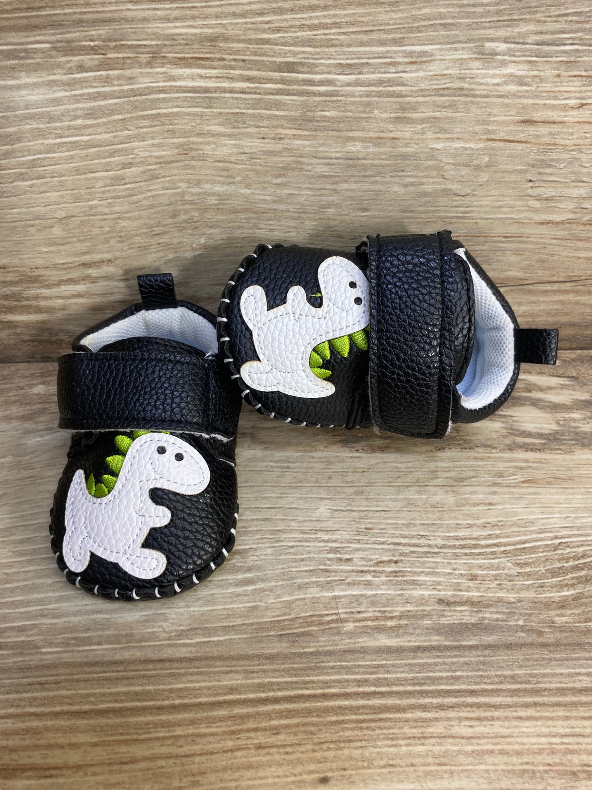 Sebellst Baby Crib Shoes, First Walking Shoes Dino-Green Black Sz 1c/2c