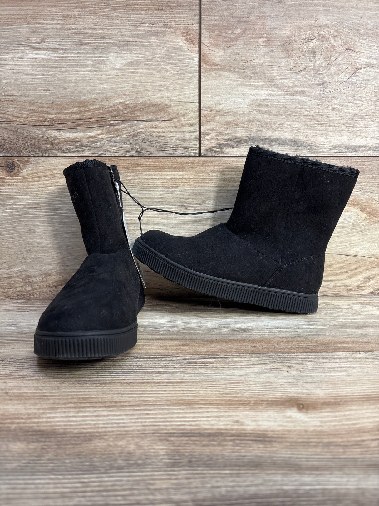NEW Cat & Jack Arlo Faux Fur Lined Booties Black sz 1Y