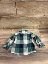 Carter's Fleece Button-Up Plaid Shacket Green sz 6m