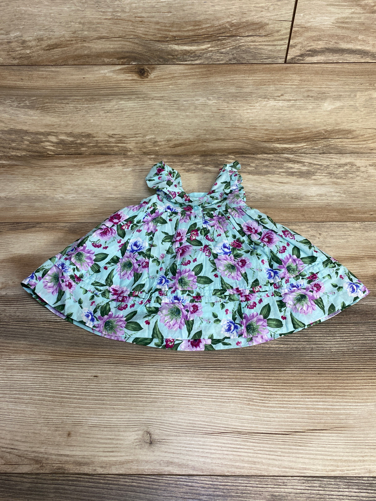 NEW Janie and Jack Floral Dress & Bloomers Aqua sz 0-3m