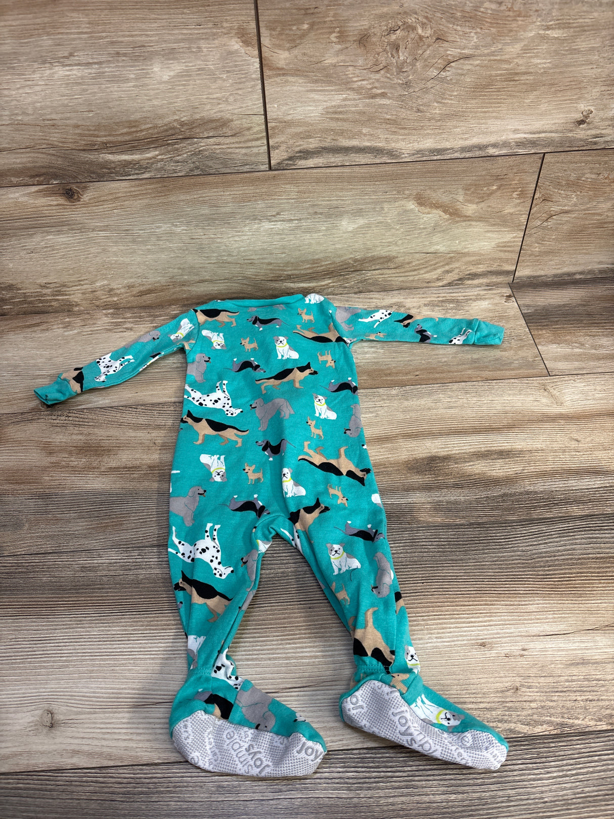 Simple Joys Dog Print Sleeper Teal sz 6-9m
