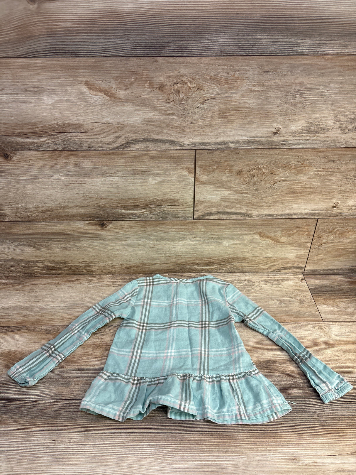 Carter's Henley Plaid Peplum Top Mint sz 5T