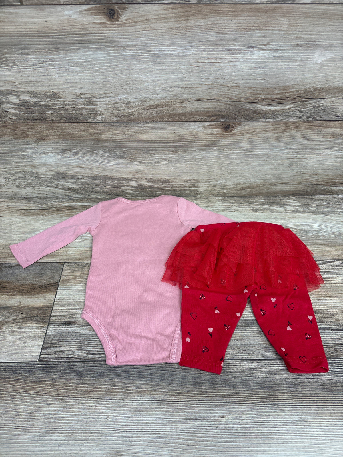 Just One You 2pc Mommy's Love Bug Bodysuit & Skeggings Set Pink sz 3m