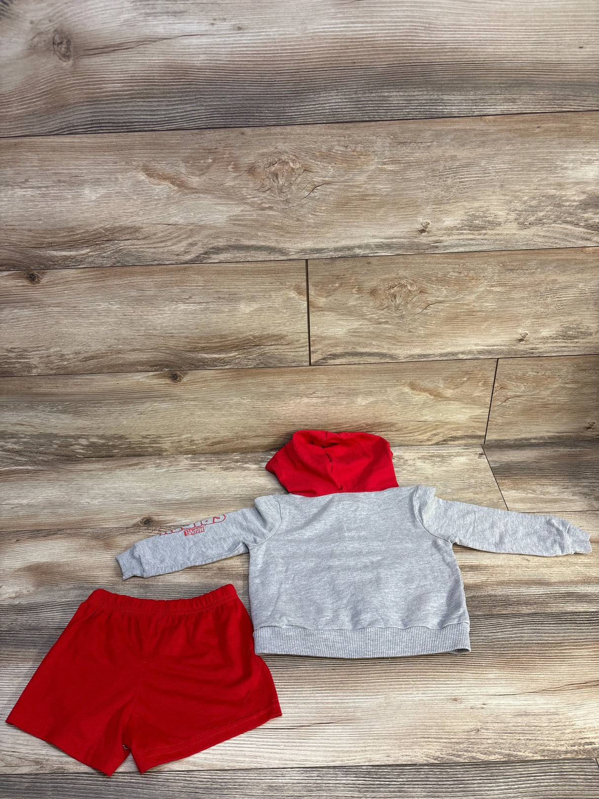 Marvel Spidey & Friends 2pc Full Zip Hoodie & Shorts Set Grey sz 2T