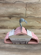 NEW 25Pk Kid's Velvet Hangers Pink