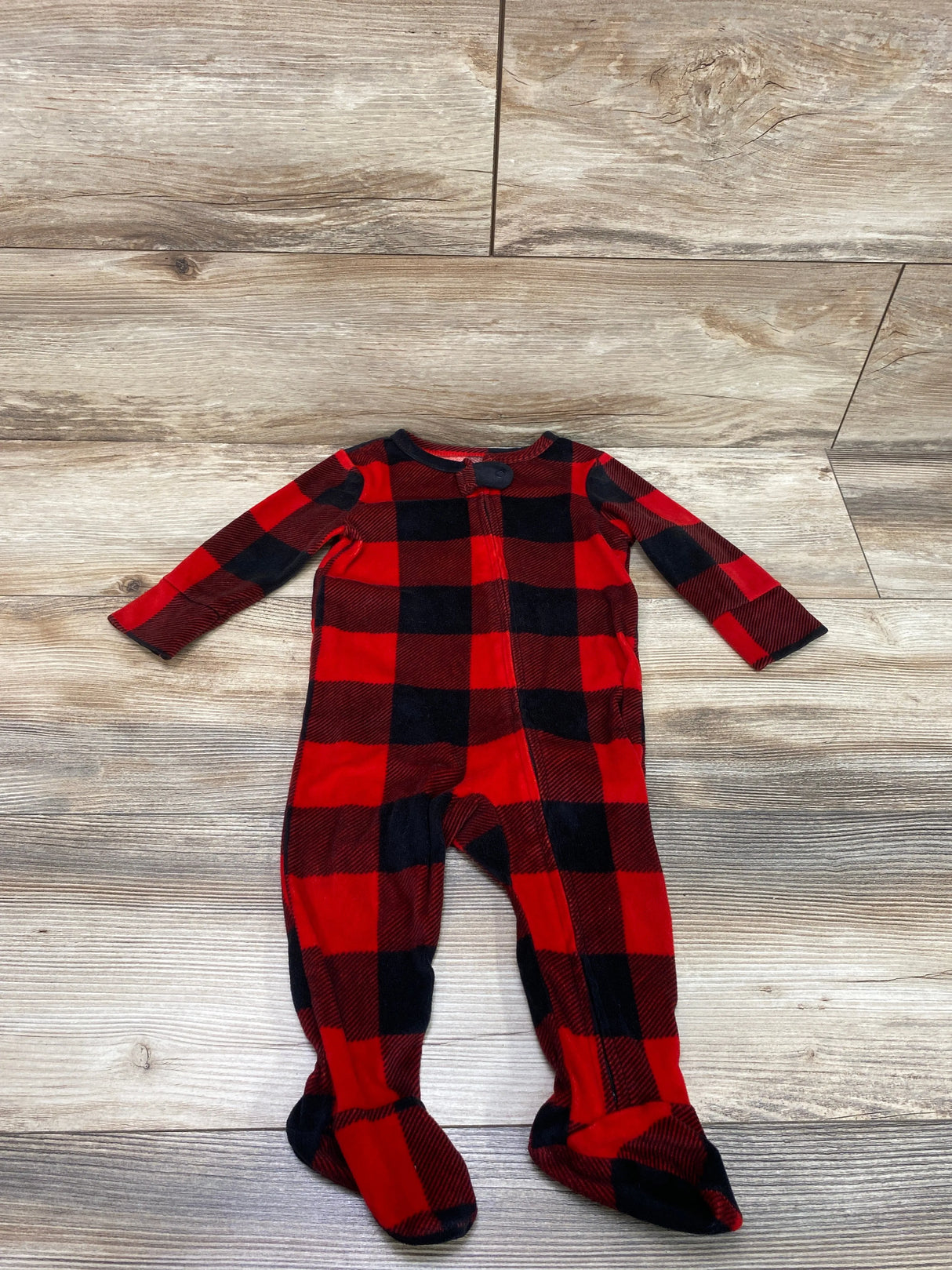 Cat & Jack Buffalo Plaid Blanket Sleeper Red sz 6-9m