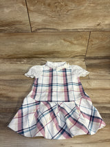 Janie & Jack Plaid Jacquard Dropwaist Dress White sz 12-18m
