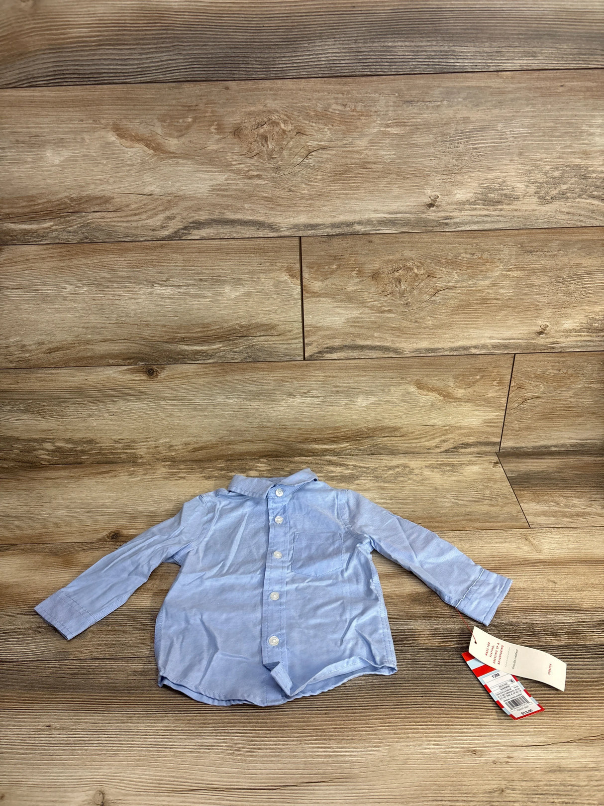 NEW Cat & Jack Button Up Shirt Light Blue sz 12m