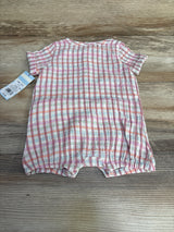 NEW Cat & Jack Plaid Shortie Romper Pink sz 3-6m