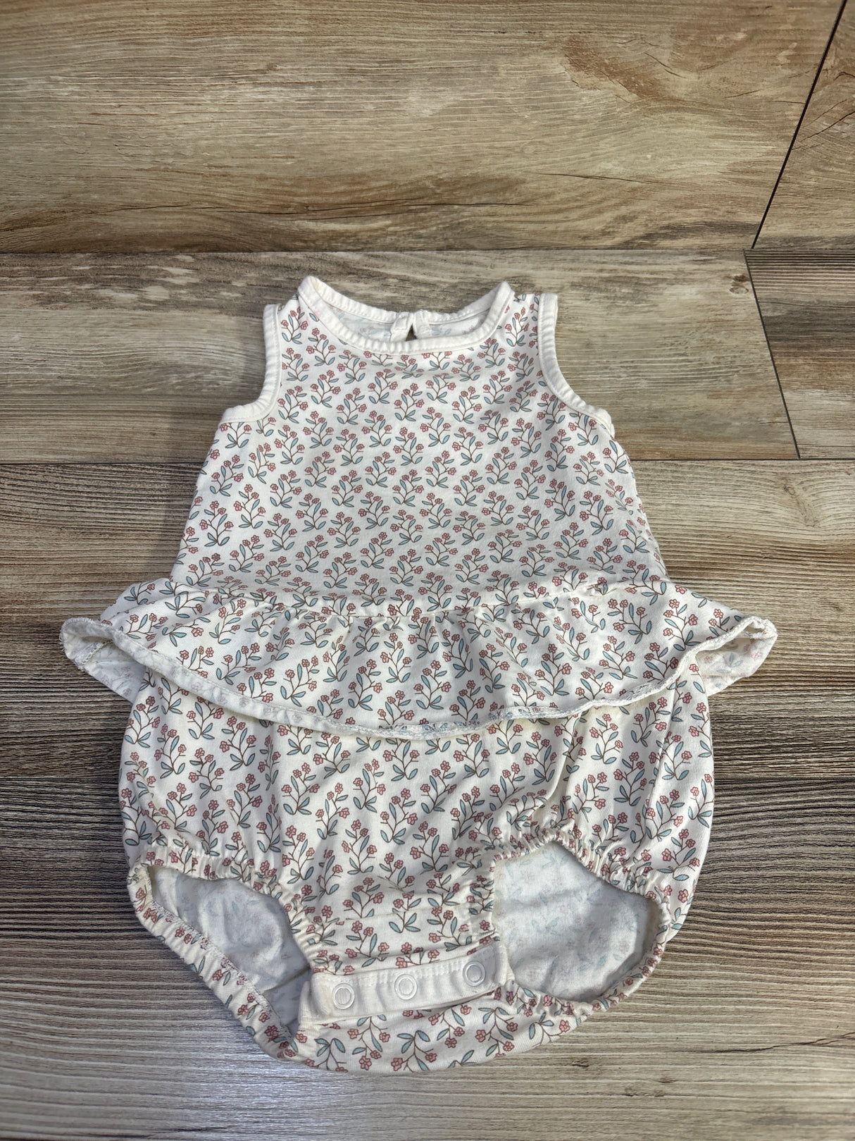 Little Planet Organic Floral Shortie Romper Ivory sz 18m