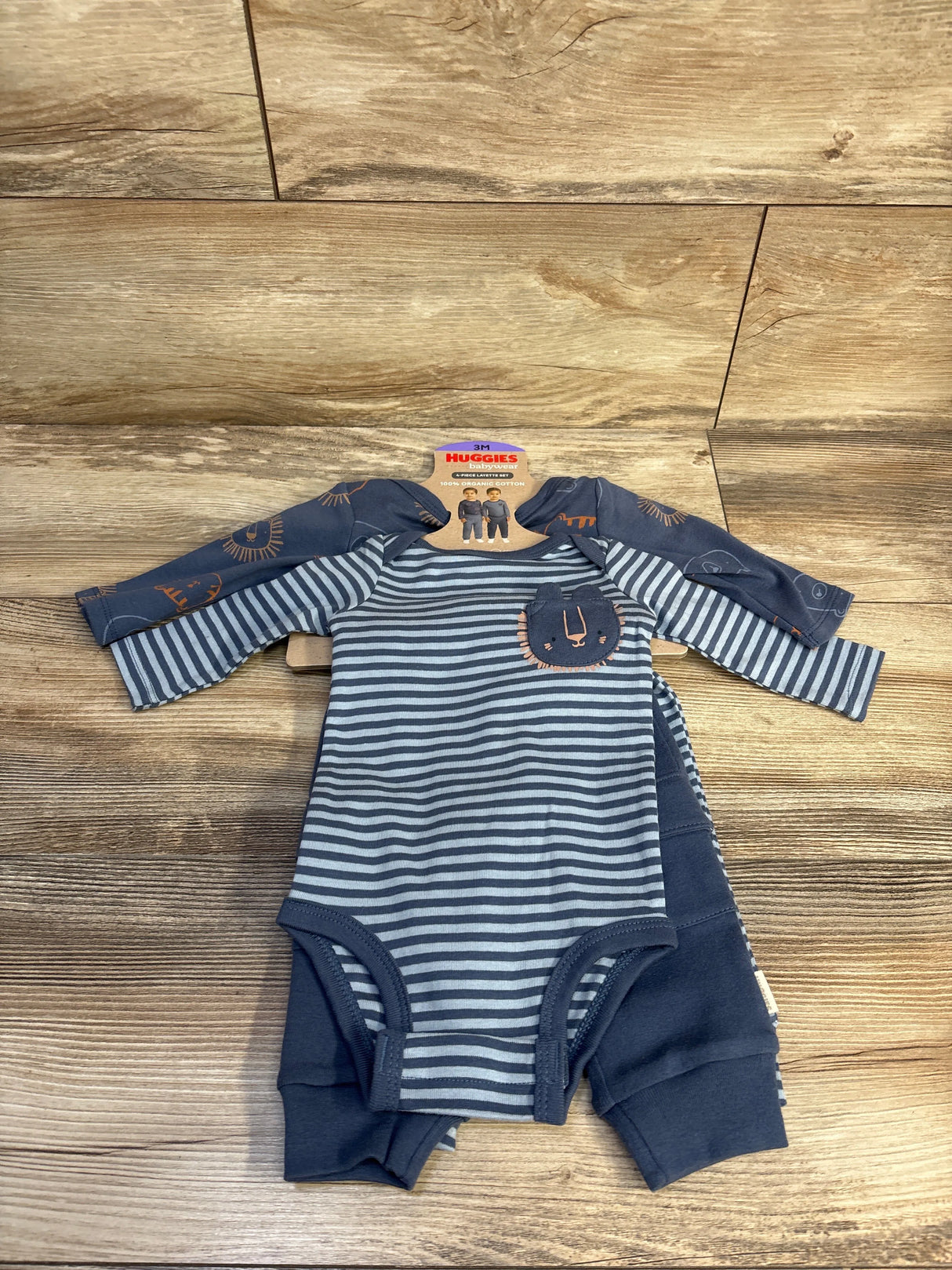 NEW Huggies 4pc Layette Set Blue sz 3m
