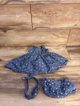 Daisy Fuentes 3pc Chambray Dress Set Blue sz 0/3m