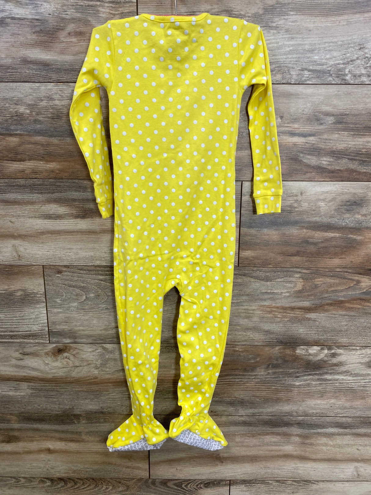 Yellow polka dot baby footed pajamas, kids sleepwear, cozy bedtime outfit
