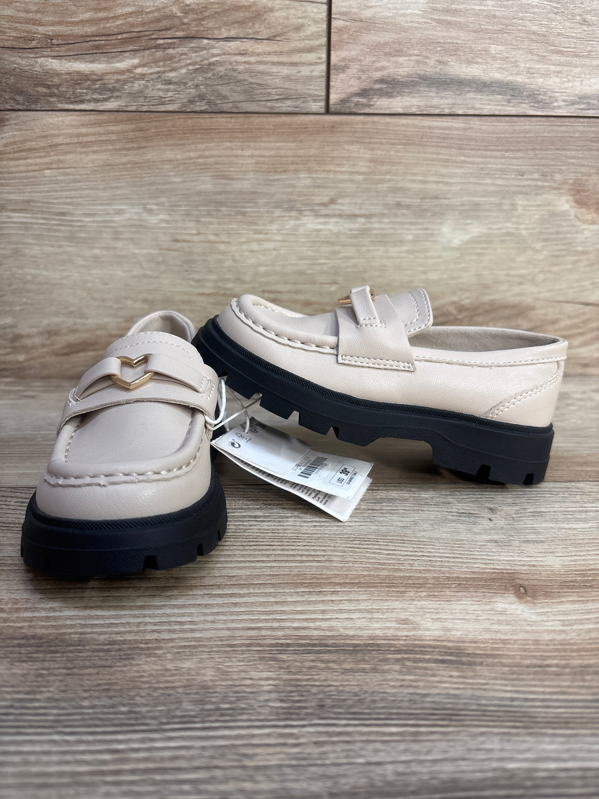 NEW Zara Faux Leather Platform Casual Shoes, Beige sz 9c