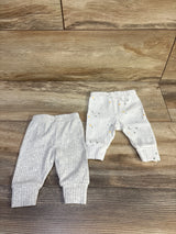 Just One You 2pk Ribbed Pants White sz Newborn