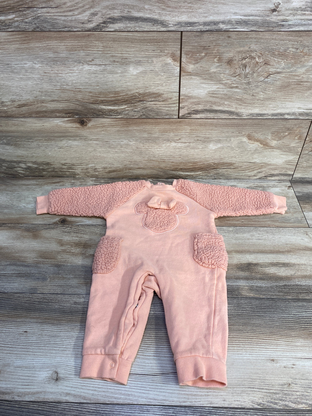 Disney Baby Minnie Mouse Sherpa Coverall Pink sz 6-9m