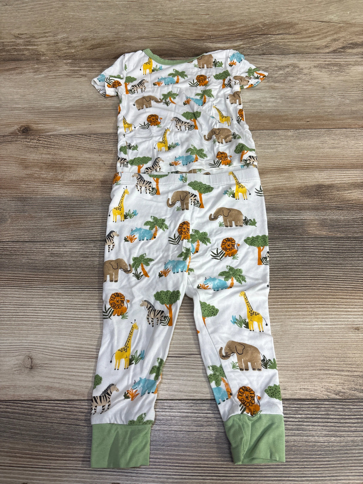 Little Me 2pc Safari Animal Print Pajama Set White sz 12m