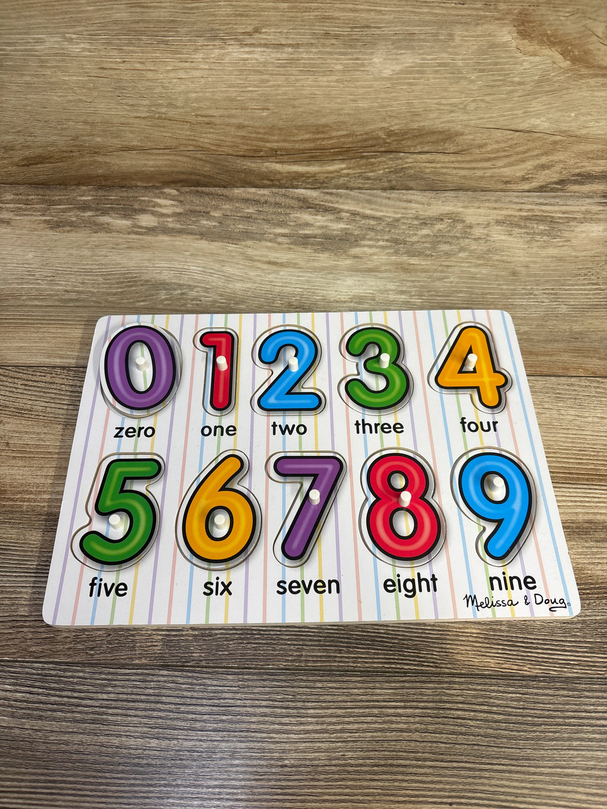 Melissa & Doug Lift & See Peg Puzzle - Numbers 10pc