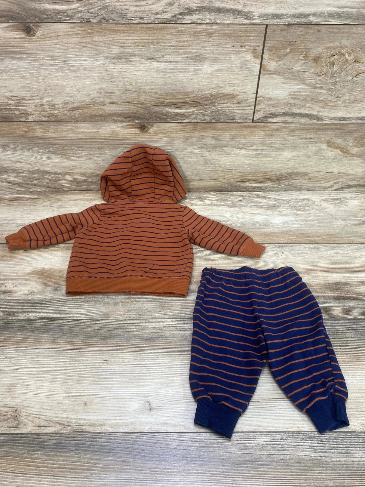 Carter's 2pc Striped Hoodie & Joggers Brown sz 6m