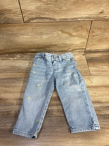 Cat & Jack Embroidered Daisy Jeans Light Blue sz 18m