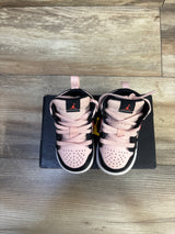 Air Jordan 1 Mid TD 'Black Pink Crimson' Sneakers sz 4c