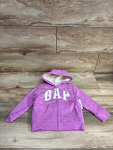 NEW Baby Gap Sherpa Logo Hoodie Purple sz 18-24m