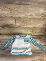 Cat & Jack Striped Pocket Shirt Teal sz 4T