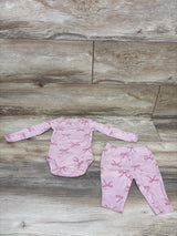 Just One You 2pc Bow Print Bodysuit & Pants Pink sz 3m