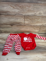 My First Christmas 2pc Bodysuit & Pants Set Red sz 12-18m