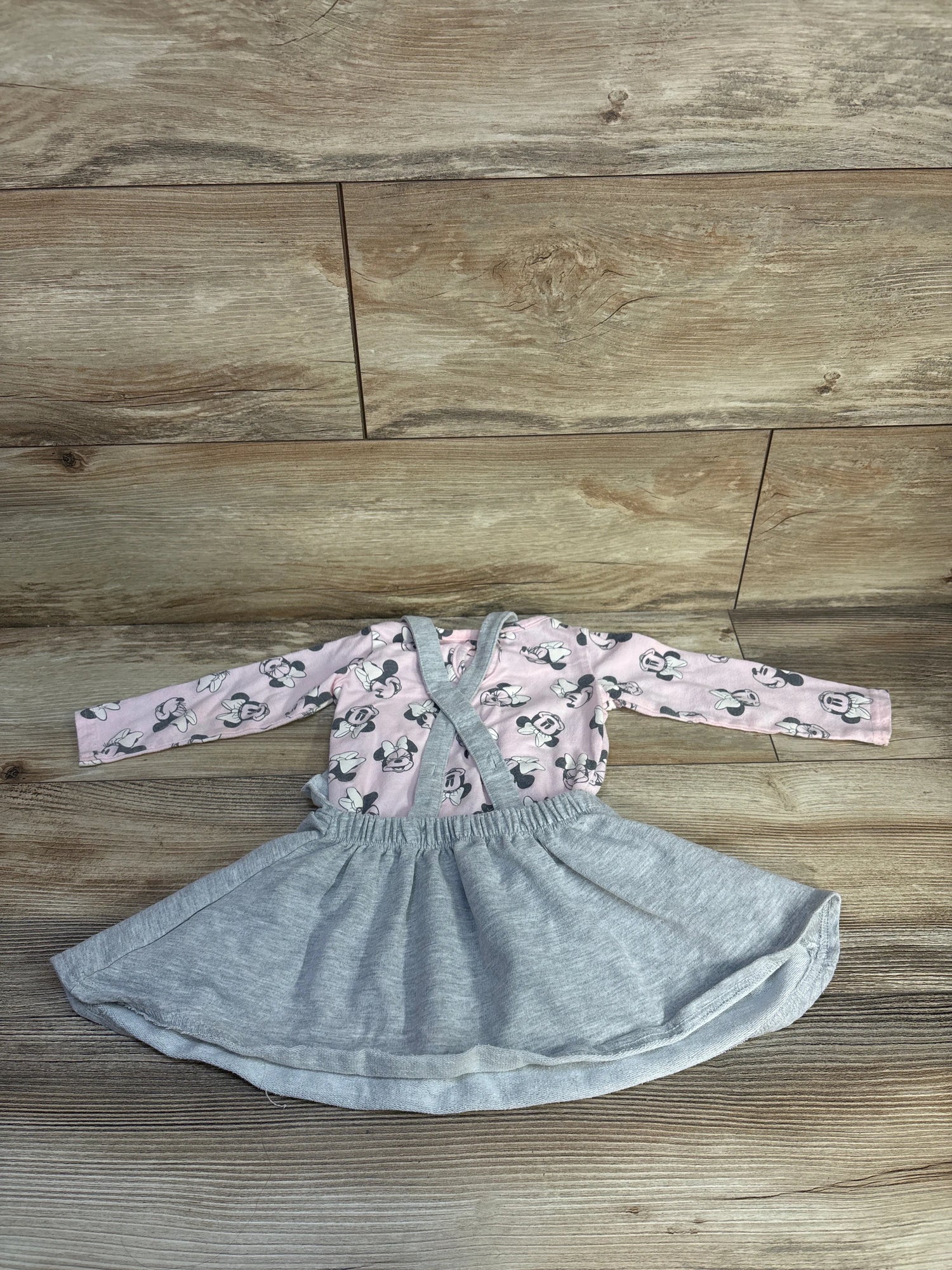 Disney Baby 2pc Minnie Mouse Long Sleeve Shirt& Skirtall Pink sz 18m