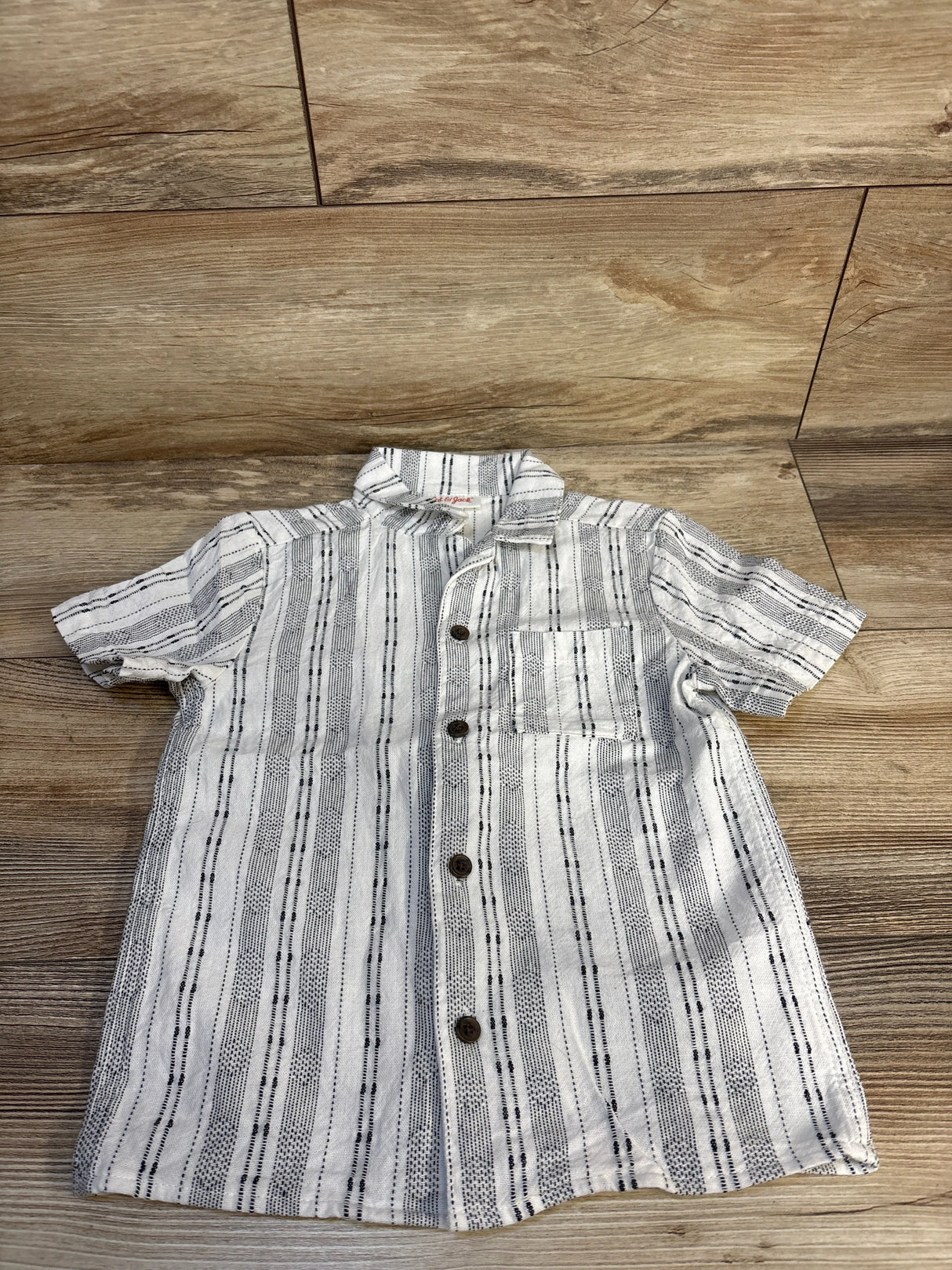 Cat & Jack Button Up Textured Shirt White sz 5T
