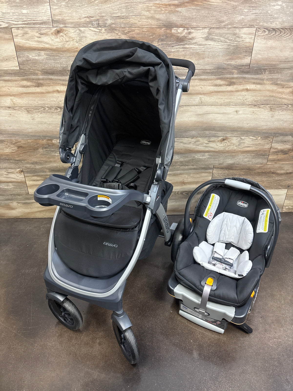 Chicco Bravo Trio Travel System with KeyFit 30 Infant Car Seat - Grey