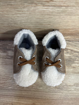Cat & Jack Sherpa High-Top Crib Shoes Brown sz 1/2c