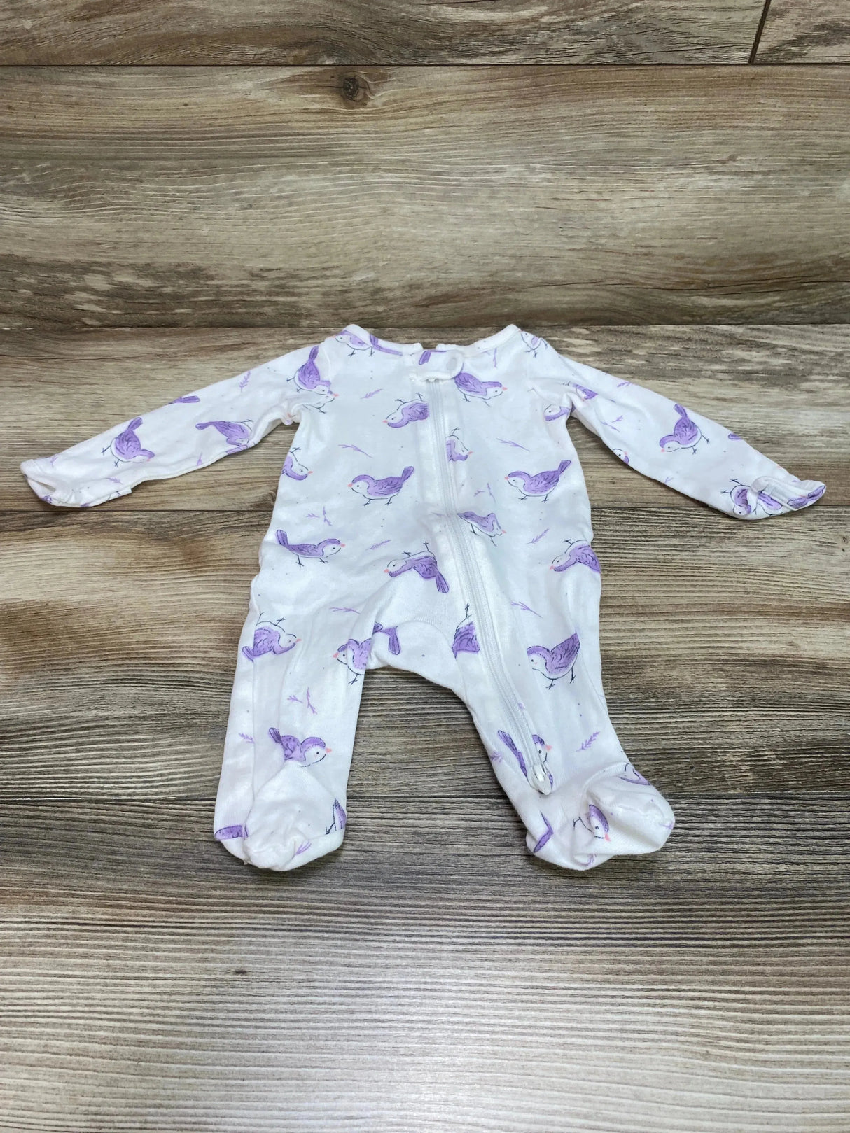 Just One You Bird Print Sleeper White sz Newborn