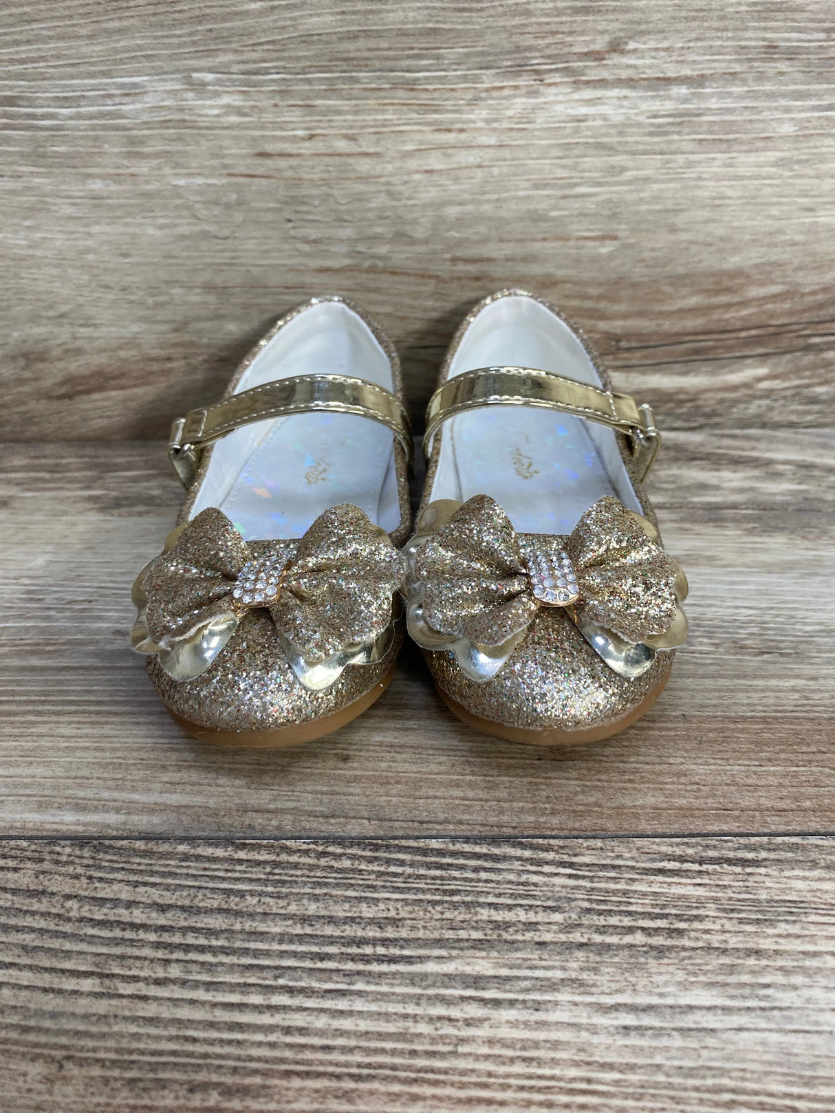 Furdeour Girls Mary Jane Dress Shoes Gold sz 8c