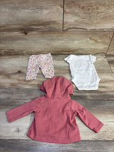 Carter's 3pc Button Up Jacket, Bodysuit, & Pants Set Pink sz Newborn