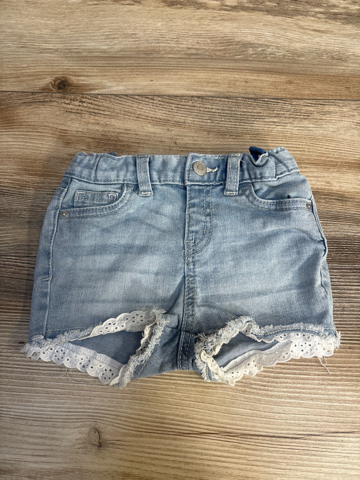 Cat & Jack Eyelet Trim Jean Shorts Blue sz 18m